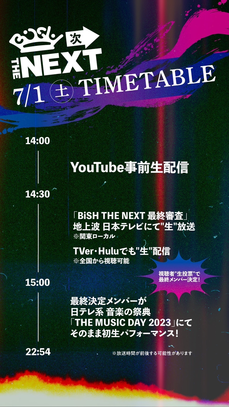 BiSH THE NEXT、遂に次週7月1日（土）生放送にてデビューメンバーが決定！ 新グループ名は「BiTE A SHOCK」に決定！ 更に、7月17日（月・祝）東京国際フォーラムにてお披露目ライブ決定！