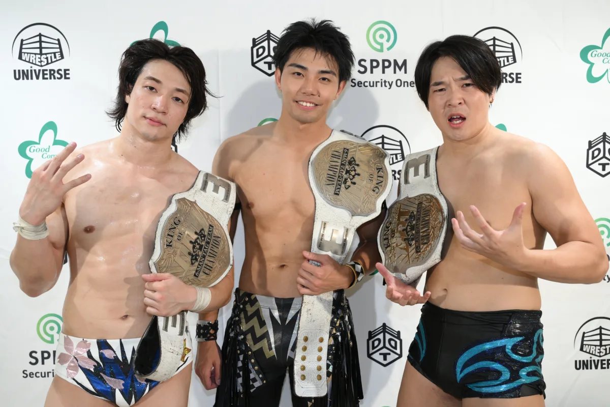 THE RAMPAGEパフォーマー兼プロレスラーの“ハイブリッドパフォーマー”【武知海青】デビュー5戦目で自力初勝利＆タイトル初戴冠の快挙！「第59代KO-D6人タッグ」のベルトを獲得!「一番しんどい戦いだったんですけど、自分をもっと超えていきたい」
