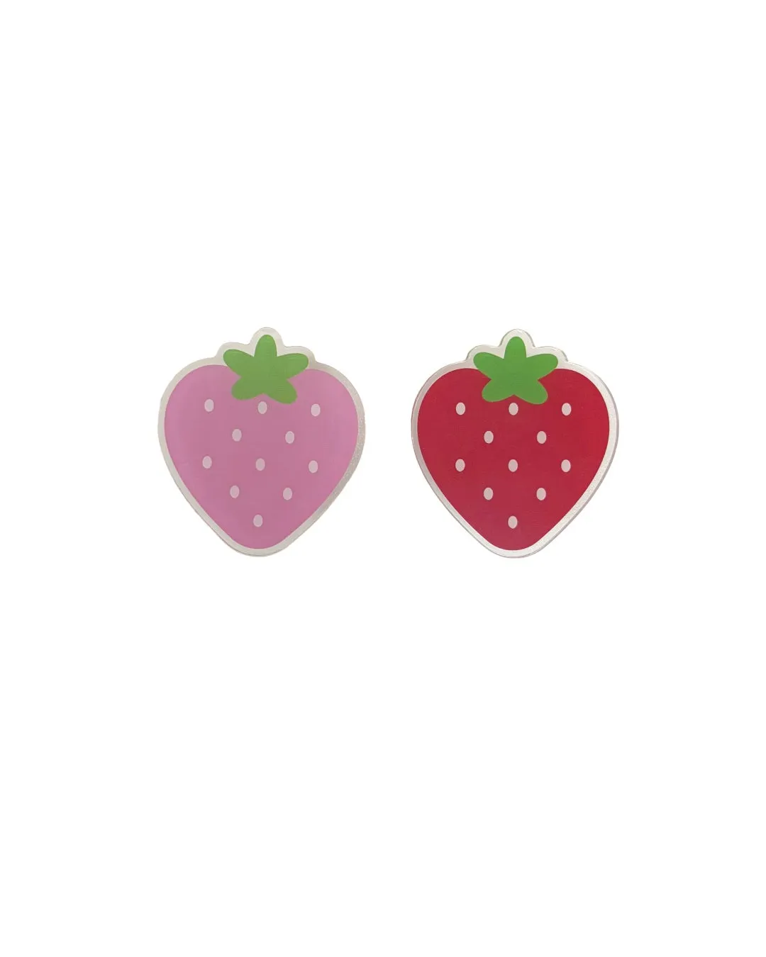 ピンクと赤のいちごのイラスト