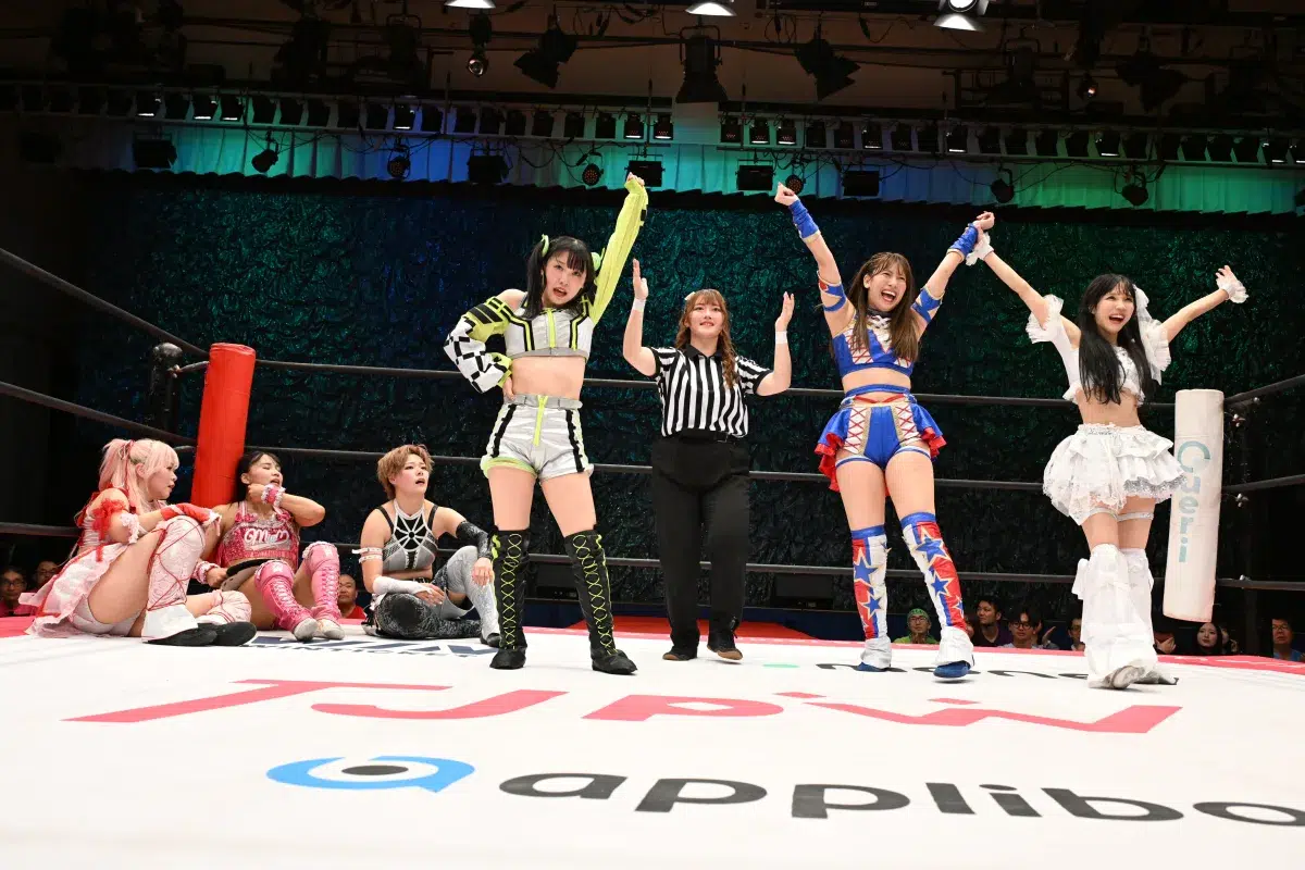 OCHA NORMA中山夏月姫、アイアンマンヘビーメタル級王座を獲得！ハロプロ×プロレスの歴史的瞬間を目撃。斉藤円香の美声リングアナ、窪田七海のキュルルンビームも炸裂！