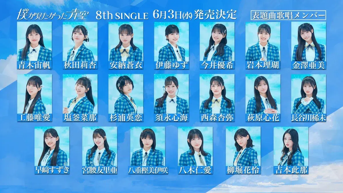 僕が見たかった青空、6月3日発売の8thシングル表題曲は全員歌唱　金澤亜美が2作連続メインメンバーに