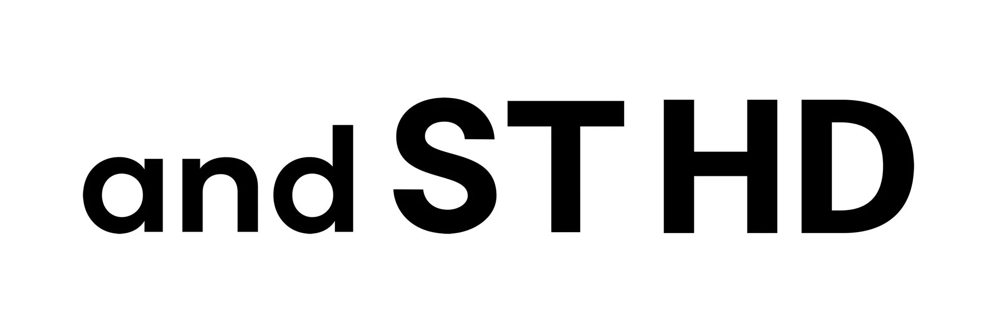 白地に黒文字で「and ST HD」と書かれた画像です。