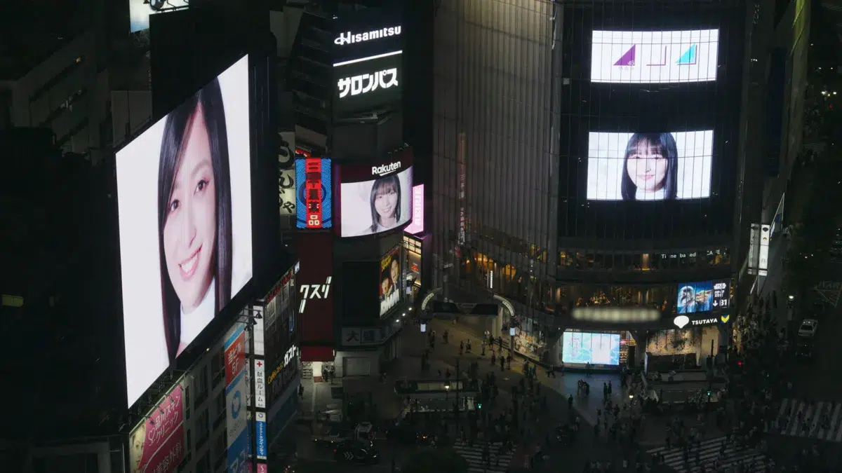 Xトレンド最高1位！同時接続20万人超え！新たな坂道グループ「青葉坂46」渋谷スクランブル交差点ビジョン13面ジャック生配信映像公開！