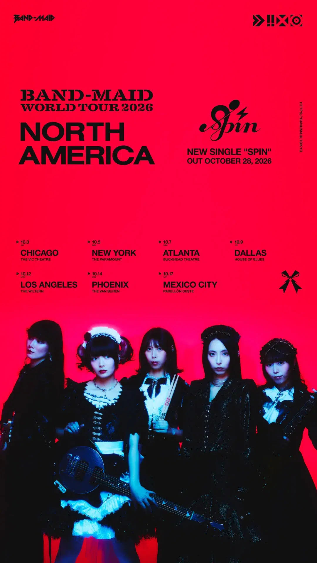 BAND-MAID、ワールドツアーファイナルとなる日本武道館2days・2日目公演がソールドアウト!ツアーファイナル初日公演の最新先行がスタート&新ツアービジュアルを公開 4 BAND-MAID、ワールドツアーファイナルとなる日本武道館2days・2日目公演がソールドアウト!ツアーファイナル初日公演の最新先行がスタート&新ツアービジュアルを公開