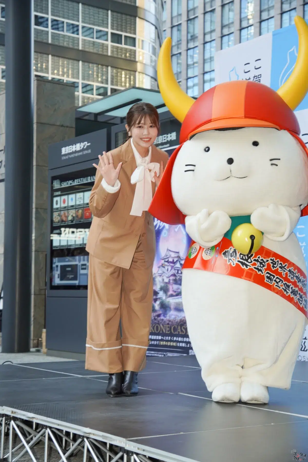 元櫻坂46・武元唯衣、ひこにゃんと共に彦根城の世界遺産登録を応援！東京・日本橋「ここ滋賀」で地元愛を語る